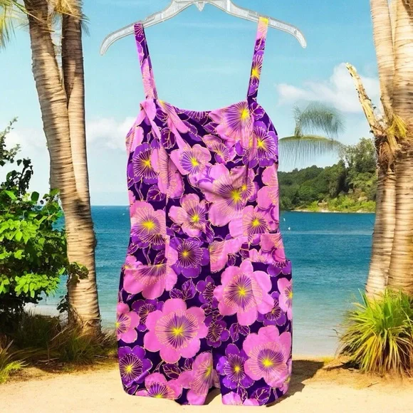 Vintage 1960s Paradise Hawaii Swimsuit/Playsuit/Romper - Picture 1 of 6